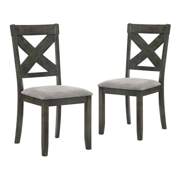 Pemberly Row Solid Wood Side Chair in Rustic Brown (Set of 2)