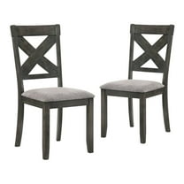 Pemberly Row Solid Wood Side Chair in Rustic Brown (Set of 2)