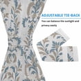 thumbnail image 4 of Blue Tan Flower Door Curtains for Door Window, French Sidelight Front Back Door Curtains With Tieback, Abstract Vintage Ethnic Tribal Boho Kitchen Rod Pocket Drapes Panel, 25"x72", 4 of 5