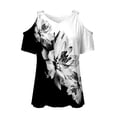 thumbnail image 4 of Womens Summer Tops Casual Shirt Summer Off Shoulder Top V Neck Blouse Solid Color Short Sleeve T Womens Tops Dressy Casual, 4 of 4
