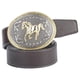 thumbnail image 3 of Cinturón de cuero estilo vaquero con hebilla con estampado de caballo 3D, para hombre, ropa de moda, accesorios de joyería, color café, 3 of 8