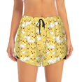 thumbnail image 3 of Uemuo Baby Chicks Pattern Women's Athletic Shorts High Waisted Running Shorts with Liner Pockets Gym Elastic Workout Shorts-, 3 of 9