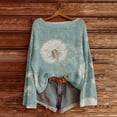 thumbnail image 2 of Bovemsi Sweaters for Women Cozy Women's Art Print Casual Pullover Sweater Knitted Fashion Long Sleeve Crewneck Blouse Winter Top Fall Sweaters, 2 of 5
