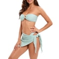 thumbnail image 2 of YDLCAFD Easter Summer New Model Push Up Bikini Half Skirt Three Piece Swimsuit Set With Padding For Women, 2 of 5