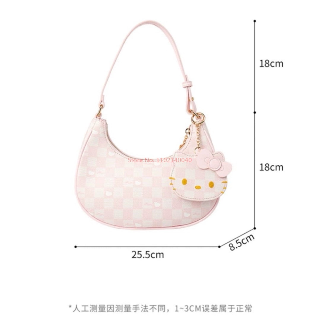 New Hello Kitty Kawaii Underarm Bags Cute Anime Zipper Shoulder Bags For Women Crossbody Bags Anime Bags Gifts