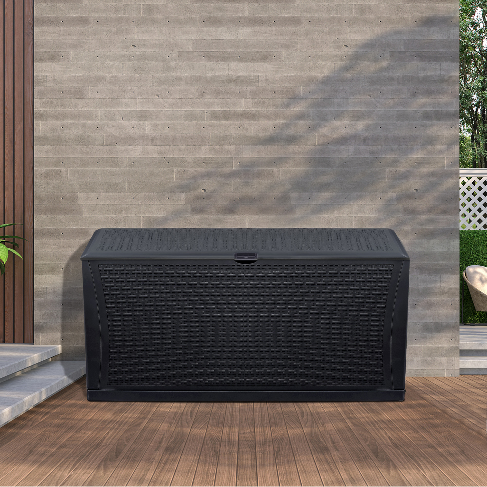 Outdoor Storage Box, XXL Patio Deck Box 120 Gallon Lockable, Waterproof ...