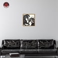 thumbnail image 3 of Ink Brush Horses Masculine Abstract Man Cave Canvas Wall Art by Notoriart, Gold Floater Frame, 20"x20", 3 of 7