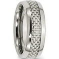 thumbnail image 4 of Stainless Steel Polished With Grey Carbon Fiber Inlay 8mm Band (Size 8) Made In China sr258-8, 4 of 5
