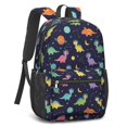 thumbnail image 2 of Dinosaur and Planets Blue Pattern 17" School Backpacks for Teens,Waterproof Oxford Fabric,S-Shape Padded Straps for School,Travel,Hiking,Camping, 2 of 6
