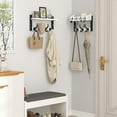 thumbnail image 6 of 29" Coat Rack Wall Mount with Shelf, 4 in 1 Coat and Key Hanger with 11 Metal Hooks, Entryway Wall Mounted Shelf with Mail Holder for Living Room, Bedroom, White, 6 of 6