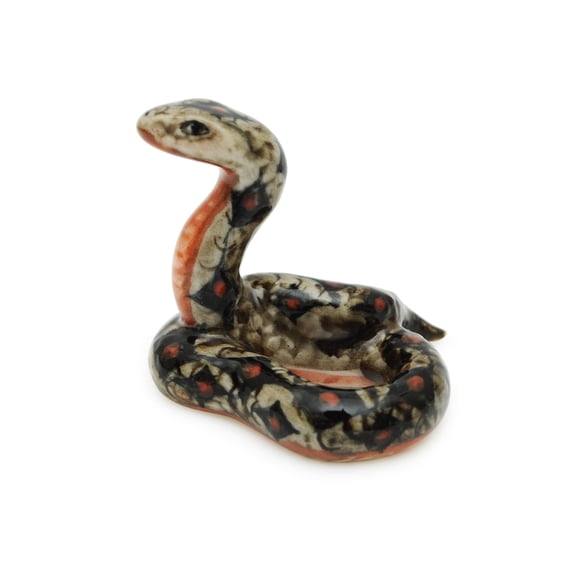 Handmade Miniatures Ceramic Red-spotted Snake Figurine Animals Decor/Animal Collection