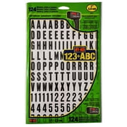 Hy-Ko 1 inch Vinyl Black and White Self-Adhesive Sticker Letters and Numbers Set, 96 Pieces