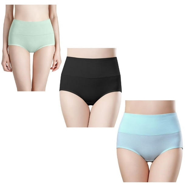 Bragas de algodón de cintura alta para mujer, 3 uds., bragas transpirables de microretracción de algodón puro Zhivalor BST3057786-3