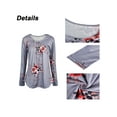 thumbnail image 4 of Hymorin Floral Print Women Pleated Buttons Round Neck Long Sleeve Tops, 4 of 4