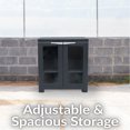 thumbnail image 2 of Sunnydaze Versatile Plastic Storage Cabinet with Adjustable Shelf and 2 Windows - Charcoal - 25.5", 2 of 8