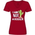 thumbnail image 3 of Inktastic I am Not a Hugger with Cactus Women's V-Neck T-Shirt, 3 of 5