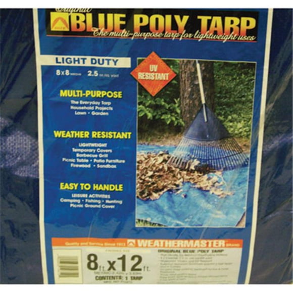 Dize 117677 Bâche Poly Bleue - 8 x 12 Pieds, Modèle No. PT0812