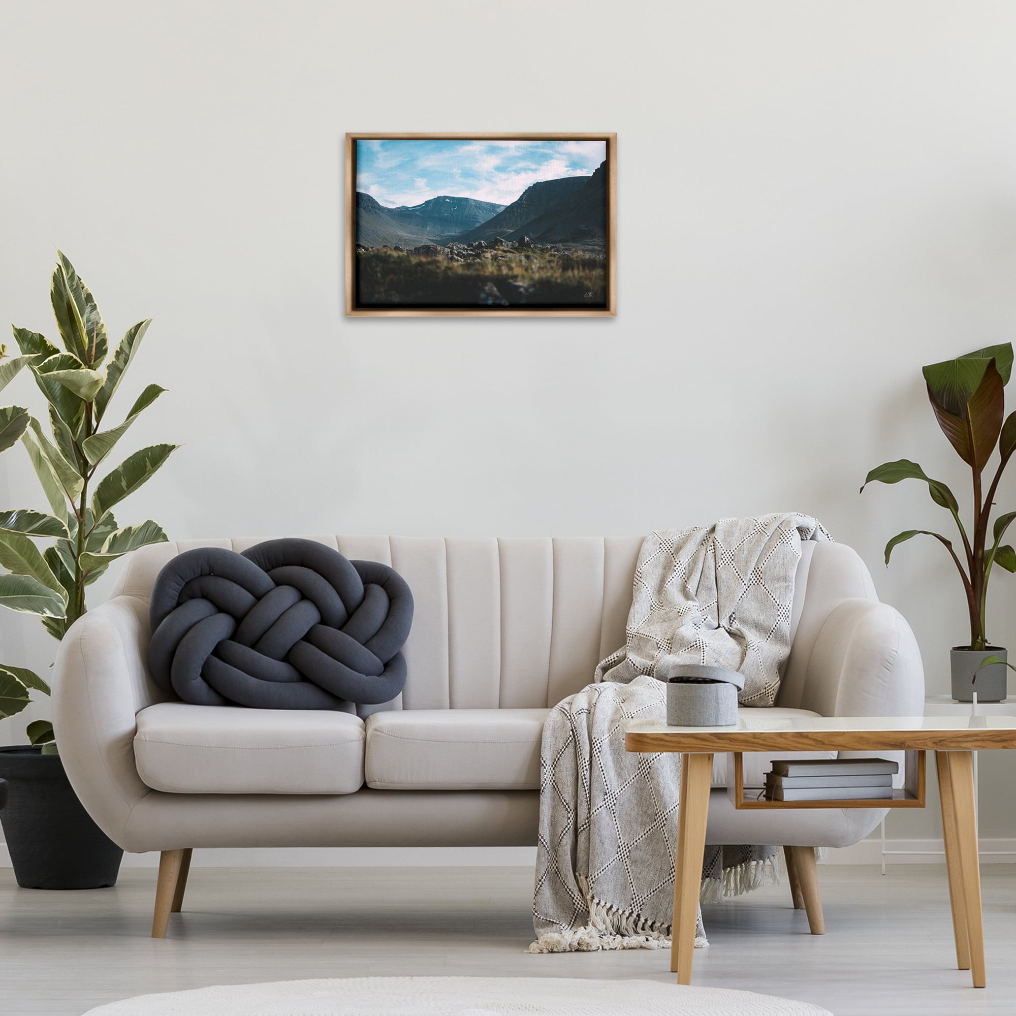 Stupell Industries Iceland Hike Landscape Landscape & Nature Photography Brown Floater Framed Canvas Art Print Wall Art, 25 x 17