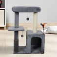 thumbnail image 7 of WK 31.50" Cat Tree for Indoor Cats with Cat Condo and Scratching Post,Cute Cat Tower with Self-Grooming Brush and Toy Balls,Grey, 7 of 7