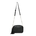 thumbnail image 7 of Daisy Rose Quilted Shoulder Cross body bag for Women with tassel - PU Vegan Leather - Black, 7 of 7