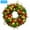 Green-17.7", variant on Yucurem Pre Lit Christmas Wreaths with Timer for Front Door, 17.7 Inch Christmas Garland with Hanging Red Green Gold Ball Ornaments for Outside Indoor Front Door Wall Windows Mantle