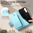 thumbnail image 6 of For Samsung Galaxy A17 5G Case Cat Pattern Buckle Zipper Wallet  5-card  Flip Wallet Leather With Card Holder Magnetic Closure Phone Cases Cover With Shoulder Strap and Wrist Strap,Blue, 6 of 11