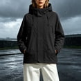 thumbnail image 4 of Waterproof Windbreaker Jacket Women Plus Size Hooded Long Sleeve Solid Color Windproof Casual Adjustable Hem Raincoat Outdoor Mountaineering Parka Jacket, 4 of 8