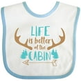 thumbnail image 3 of Inktastic Life is Better at the Cabin, Deer Antlers, Camping Boys or Girls Baby Bib, 3 of 4