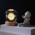 thumbnail image 3 of Lámpara de Noche LED con Forma de Bola de Galaxia Grabada en 3D, Esfera de Cristal Estrellado con Base de Madera, Decoración para el Hogar, Regalo para Mujeres y Niñas., 3 of 6