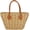 Khaki, variant on Kukuzhu Woven Travel Straw Bag Women Fashion Summer Beach Shoulder Bag Casual PU Shouder Strap Tote Bag