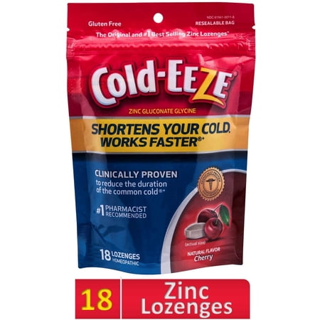 Cold-Eeze Cold Remedy Lozenges, Sugar Free Wild Cherry, 18 Count