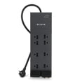 thumbnail image 2 of Belkin Protector contra sobretensiones de 8 tomacorrientes con 8 tomas de CA y enchufe plano de 8 pies de largo, cable de extensión resistente con certificación UL para el hogar, la oficina, los viaje, 2 of 5