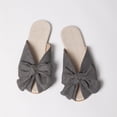 thumbnail image 4 of HomeDM Womens Flat Sandals Dressy Bowknot Closed Toe Slip-On Summer Beach Slide Sandals, Gray Size 5.5, 4 of 9