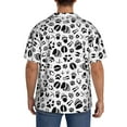 thumbnail image 7 of Goofa Black Footprints Printed Men's Casual Short-sleeved Shirt,Lightweight Breathable Button-down,Summer Casual men's top,Versatile Fashion shirt-X-Large, 7 of 7