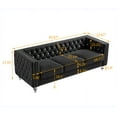 thumbnail image 4 of Living Room Furniture Sets with Tufted Loveseat and 3-Seater Couch,  Chesterfield Couch Set of 2 with Plush Pillows, Crystal Legs and Nailhead Trim Arms, Comfy Couches for Living Room, Black, 4 of 9
