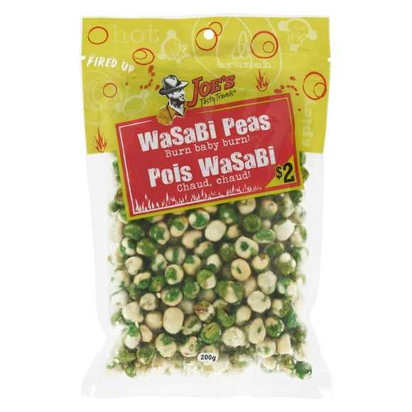 Joe's Tasty Travels Wasabi Peas Burn Baby Burn! 200g, JTT Fired up Wasabi Peas 200g