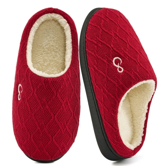 Ablanczoom Womens Slippers: House Shoes Memory Foam Non-Slip Fuzzy Faux Fur Indoor Outdoor Winter Slippers for Women