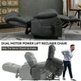 thumbnail image 4 of Newest Dual Motor Infinite Position Up to 350 LBS Electric Medium size Leatheraire Grey Power Lift Recliner Chair with 8-Point Vibration Massage , Lumbar Heating, 4 of 9