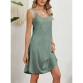 thumbnail image 4 of Gustave Spaghetti Strap Summer Dress for Women Eyelet Embroidery Casual Midi Sundress Sleeveless Swing Tank Dresses Beach Cover Ups "Green, XL", 4 of 6