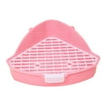 thumbnail image 4 of Caja de arena para conejos, bandeja de arena esquinera antisalpicaduras para hámster, hurones, conejitos rosa Yuyangstore Bandeja de arena para conejos, 4 of 8