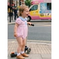 thumbnail image 6 of BemeyourBBs Newborn Baby Girl Summer Clothes Cute Striped Bubble Romper Short Sleeve Doll Collar Bow Embroidery Sweet Bodysuit Jumpsuit Infant Baby Girl Outfit, 6 of 9