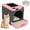 Pink, variant on PHANCIR Enclosed Cat Litter Box with Lid, Easy to Clean with Includes Scoop & 4 Charcoal Deodorizer Bags