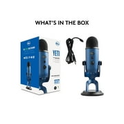 Blue Yeti USB Microphone - Midnight Blue - Ultimate USB microphone - 3 condenser capsules - 4 recording patterns - 20Hz - 20kHz