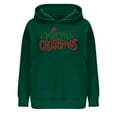 thumbnail image 5 of 2025 Christmas Baggy Hoodies Ladies Letter Print Graphic Sweatshirt with 2 Pockets Casual Pullover Tops Loose (2XL, Green 02), 5 of 6