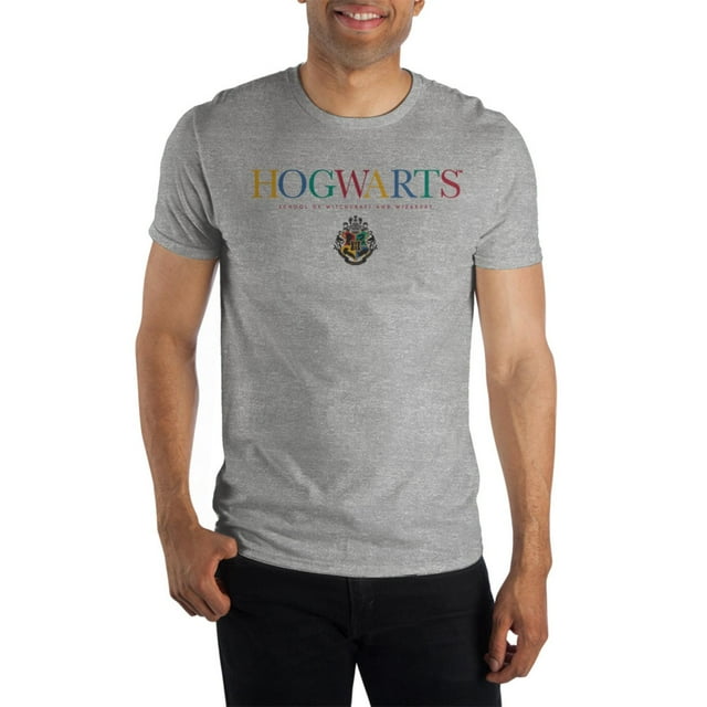 Harry Potter T-Shirt Gris Chiné Poudlard