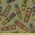 thumbnail image 2 of Ambesonne African Fabric by the Yard Upholstery, Bakongo Totem, 1 Yard, Multicolor, 2 of 5