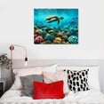 thumbnail image 5 of Orinice Sea Turtle Tropical Fish Coral Reef Fine Art Aesthetic Poster & Print Wall Painting for Classroom Kitchen Office Farmhouse Bathroom Room Decor Pictures Wall Art Painting Print On Canvas, 5 of 6