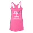 thumbnail image 2 of Wild Bobby Jesus Is Coming Are You Ready? Inspirational/Christian Women Tri-Blend Racerback Tank Top, Vintage Pink, Small, 2 of 5