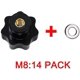 thumbnail image 2 of 14 Pieces M8 Knurled Thread Clamp Knob, Star Handle, Star Shaped Hand Knobs Black Plastic Clamp Knob With Washers-In stock, 2 of 4