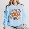 thumbnail image 3 of Pumpkin Floral Grunge - Lightweight Garment Dyed Sweatshirt, 3 of 6